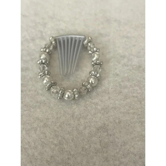 Vintage Vtg Retro Hair Comb Boho Beaded Round Style - Picture 1 of 5